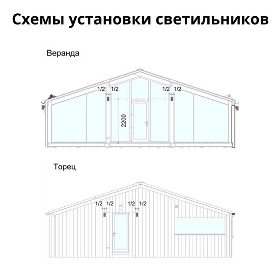 Настенные уличные Светильники (комплект), Модель дома: KSH 77, Комплект светильников: Веранда, изображение 2