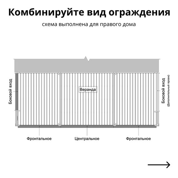 Ограждение веранды Деревянное, Серия ДубльДома: С2, Вид ограждения: Боковой вход, изображение 4