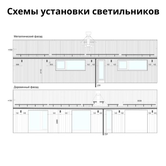Настенные уличные Светильники (комплект), Модель дома: KSH 77, Комплект светильников: Фасад деревянный, изображение 2