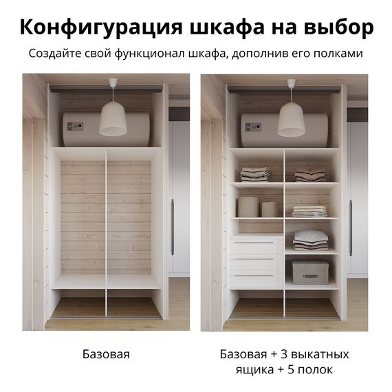 Шкаф купе С3_БАОБАБ103 (гардеробная в мастер-спальне), Высота: Высокий (Н 2730мм), изображение 3